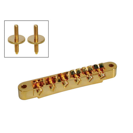 Boston B-161-G brug voor e-gitaar, "tune'o matic", goud, stud spacing 74,0mm, stud diam 4,0mm