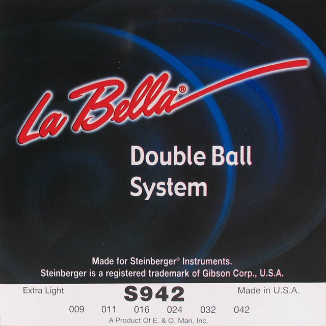 La Bella L-S942 snaren set elektrisch, for Steinberger, double ball ends, extra light, 009-011-016-024-032-042