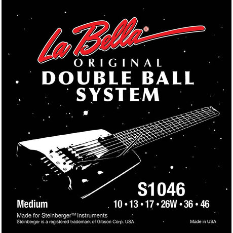 La Bella L-S1046 snaren set elektrisch, for Steinberger, double ball ends, regular, 010-013-017-026-036-046