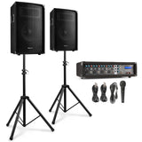 VONYX VX210 Full PA Geluidssysteem 800W met 10 inch Speakers, Mixer en Bluetooth