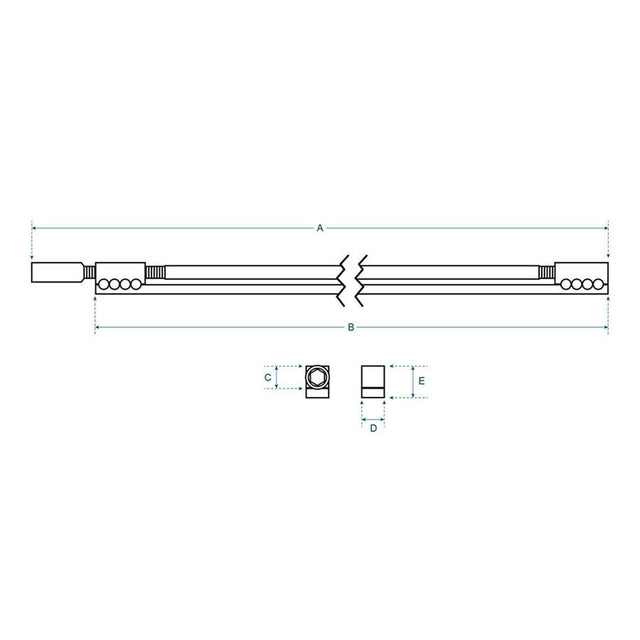 Boston TRO-600-K Halspen Truss Rod 600 mm 6 mm Staaf Single Action Inbus 4 mm