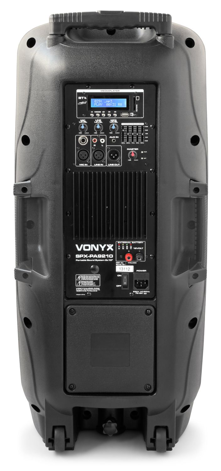Vonyx SPX-PA9210 Draagbaar geluidssysteem ABS 2x10"