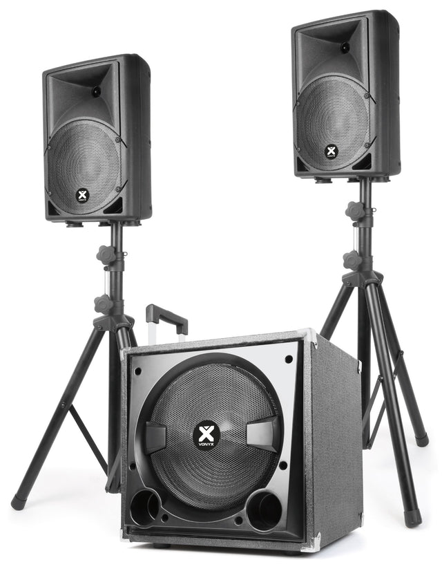 VONYX VX800BT 2.1 Actieve Speakerset 800W met 12 inch Subwoofer, Bluetooth en USB/SD MP3 Speler