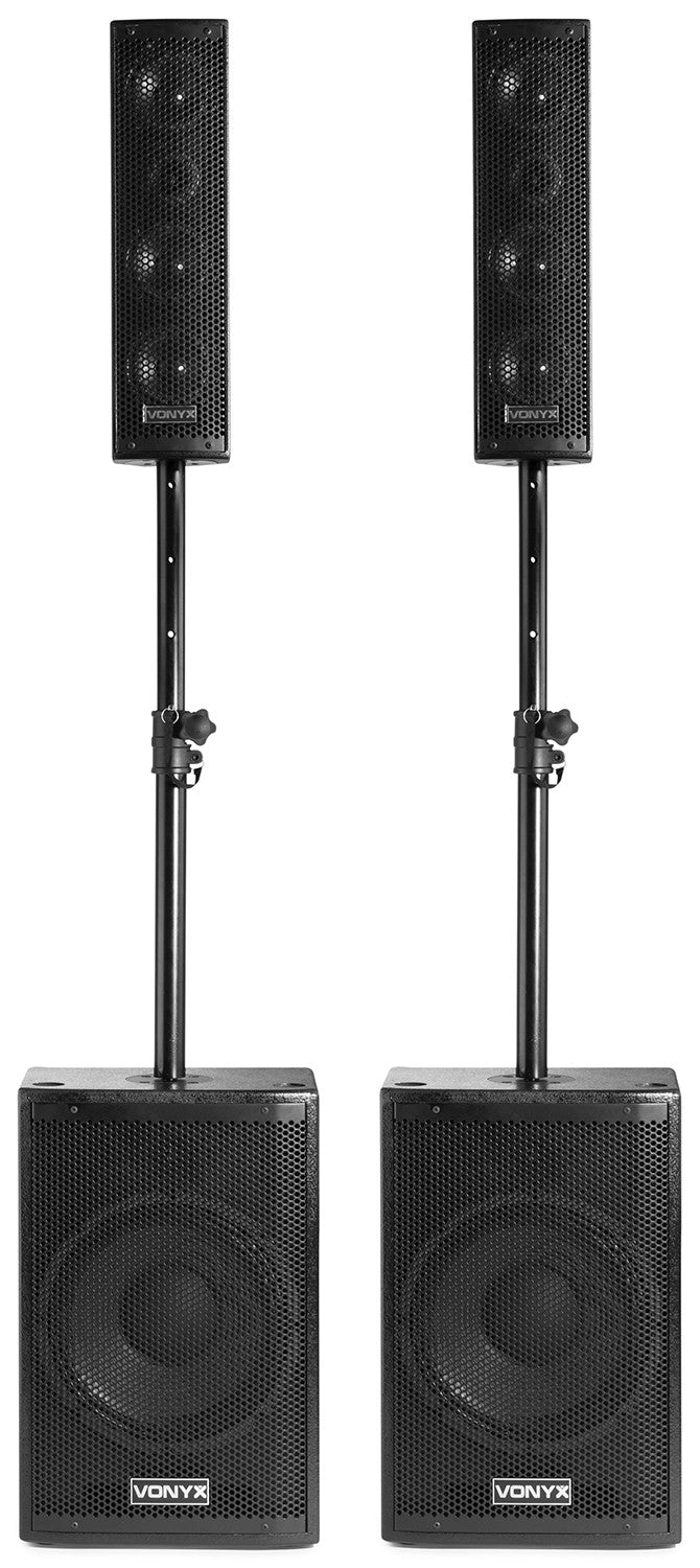 VONYX VX1050BT 1150W 2.2 Actieve Speakerset met Dubbele 12 inch Subwoofers en Bluetooth