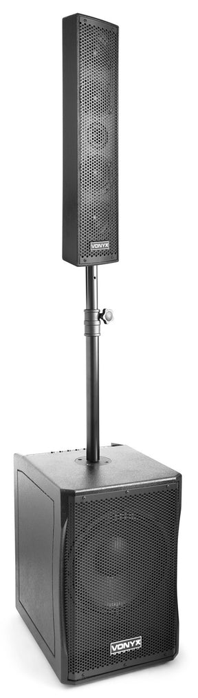 VONYX VX1200 750W Kolom Geluidssysteem met 12 inch Subwoofer en 4x 4,5 inch Drivers