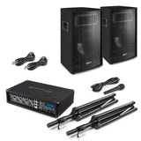 VONYX VX210 Full PA Geluidssysteem 800W met 10 inch Speakers, Mixer en Bluetooth