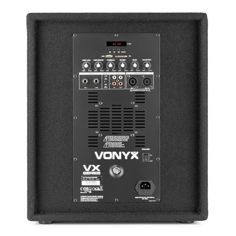 VONYX VX0812BT 2.1 Actieve Speakerset met 12 inch Subwoofer, Bluetooth en 8 inch Satellietspeakers