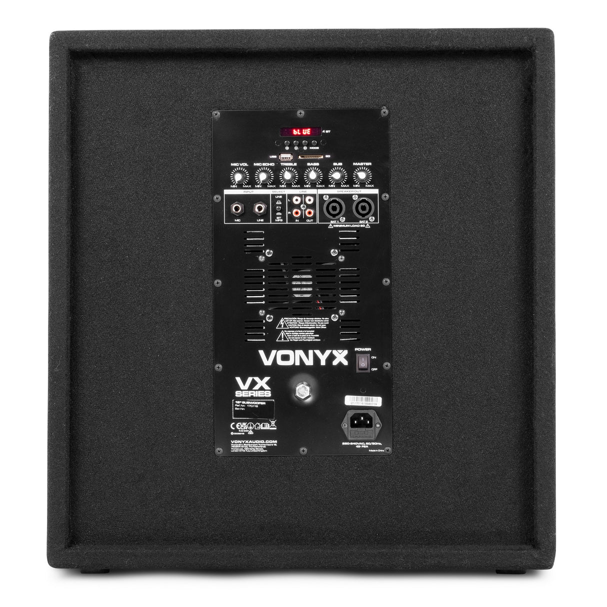 VONYX VX1218BT 1200W 2.1 Actieve Speakerset met 18 inch Subwoofer, Bluetooth 5.3 en 12 inch Satellieten