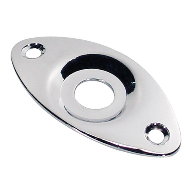 Boston JP-7-C jack plate, football shape, recessed hole, slanted metal, chrome