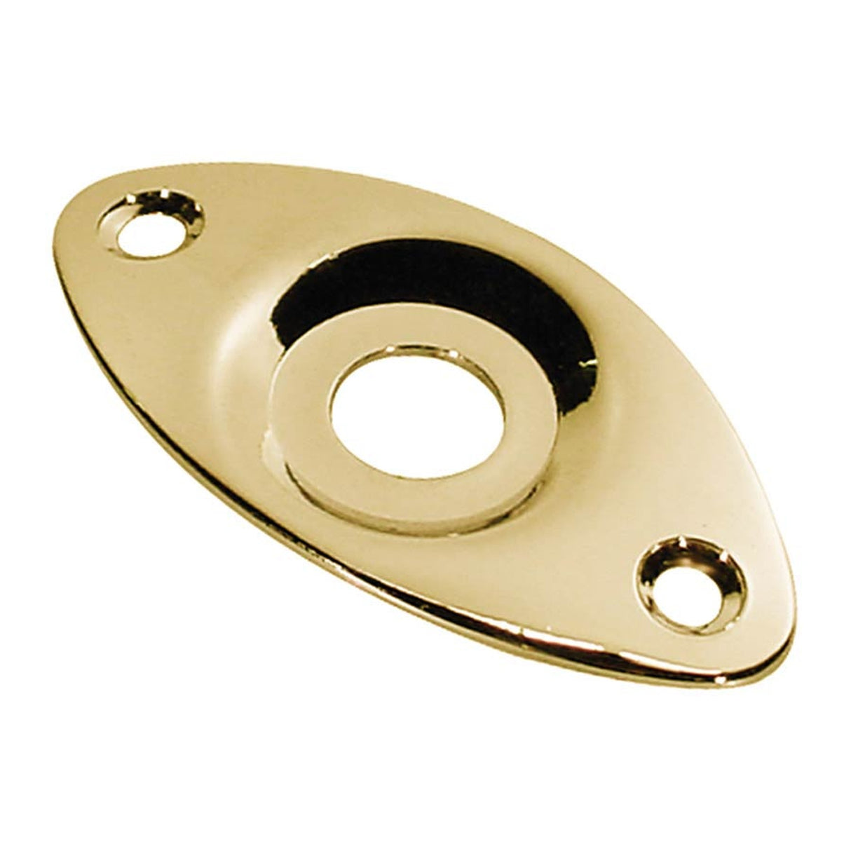 Boston JP-7-G jack plate, football shape, recessed hole, slanted metal, gold