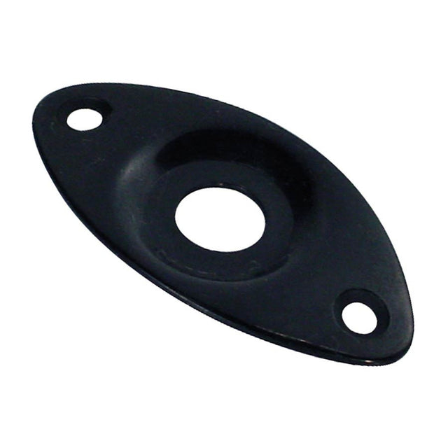 Boston JP-7-B jack plate, football shape, recessed hole, slanted metal, black