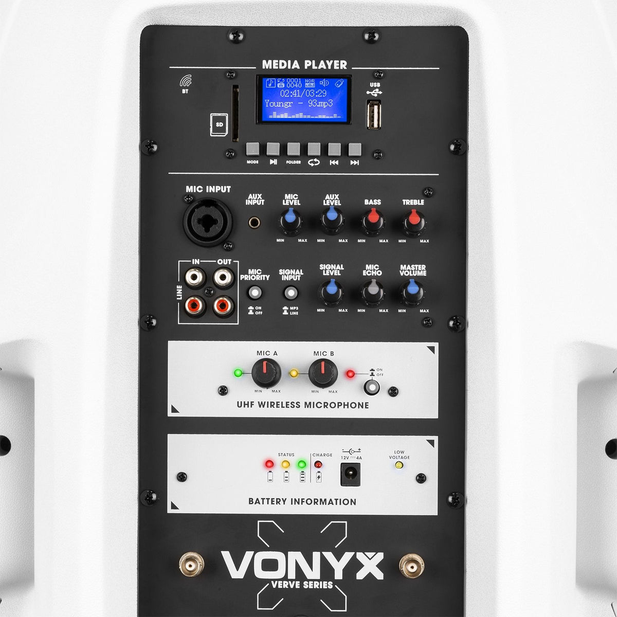 Vonyx Verve46 Draagbaar geluidssysteem 15” Wit