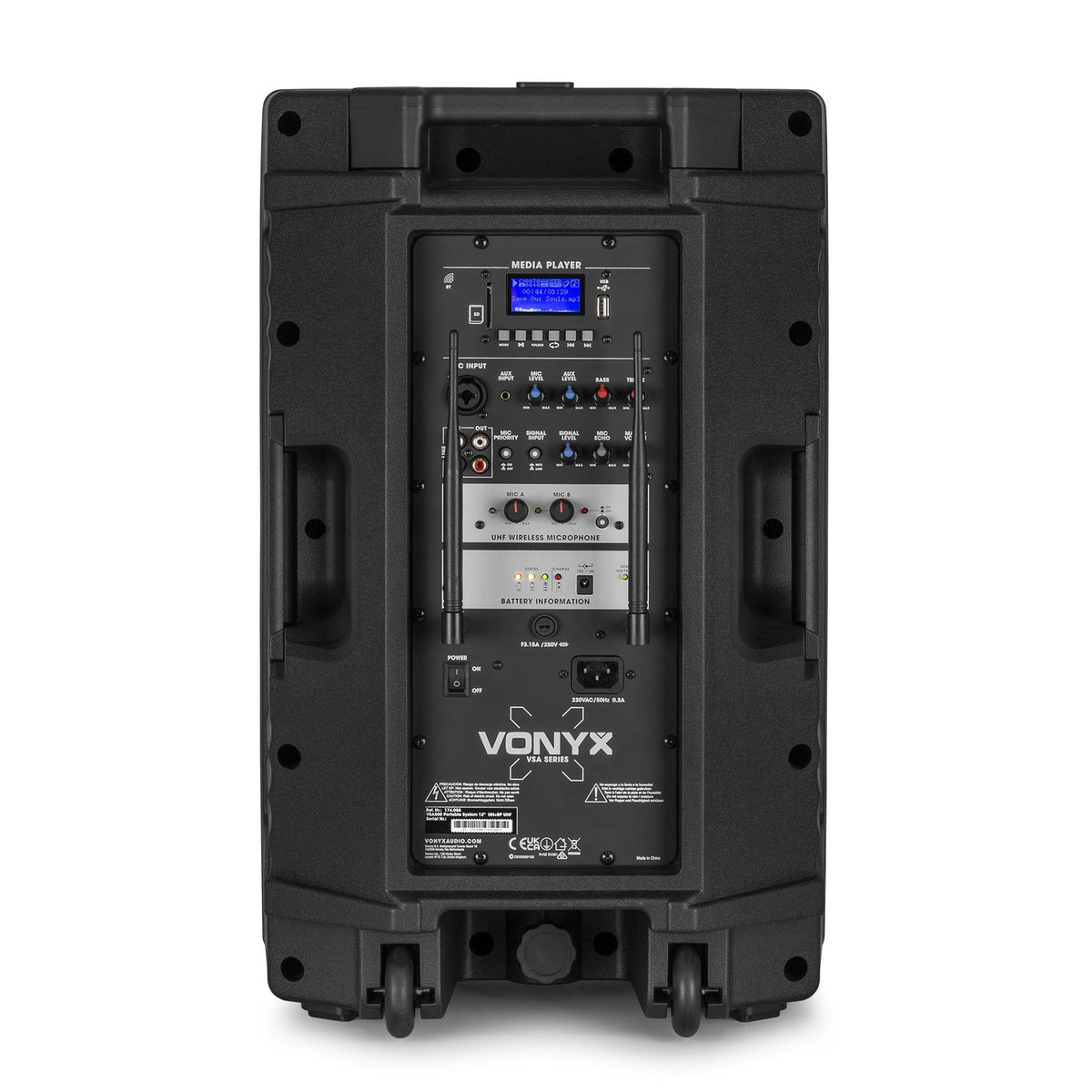 Vonyx VSA500-BP Draagbaar geluidssysteem 12" 800W Combi