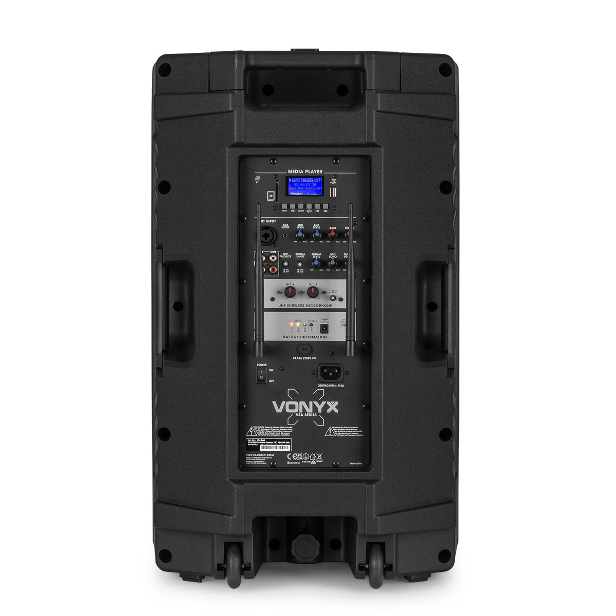 Vonyx VSA700-BP Draagbaar geluidssysteem 15" 1000W Combi