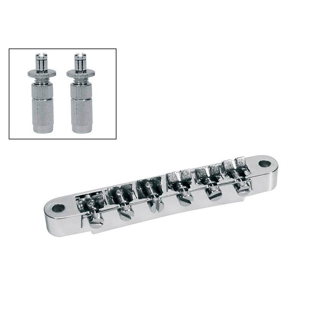 Boston B-165-C brug voor e-gitaar, "tune'o matic", chroom, stud spacing 73,5mm, stud diam 6,0mm