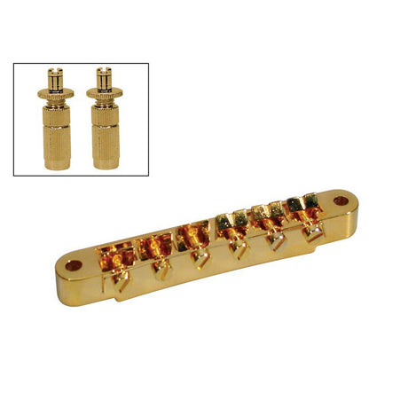 Boston B-165-G brug voor e-gitaar, "tune'o matic", goud, stud spacing 73,5mm, stud diam 6,0mm