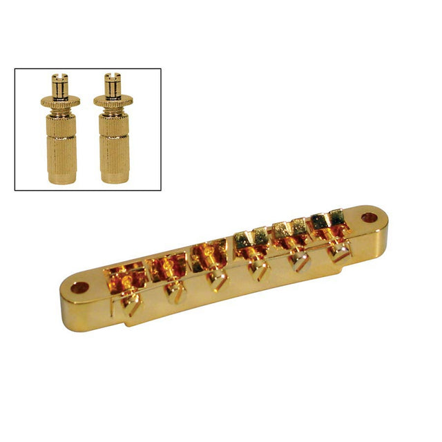 Boston B-165-G brug voor e-gitaar, "tune'o matic", goud, stud spacing 73,5mm, stud diam 6,0mm