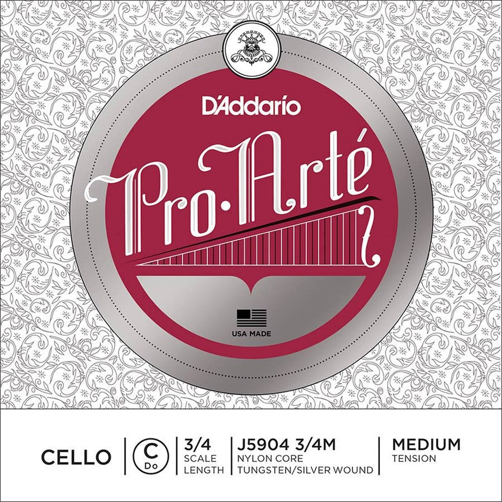 D'Addario J5904-34M cello string C-4 3/4, silver/tungsten