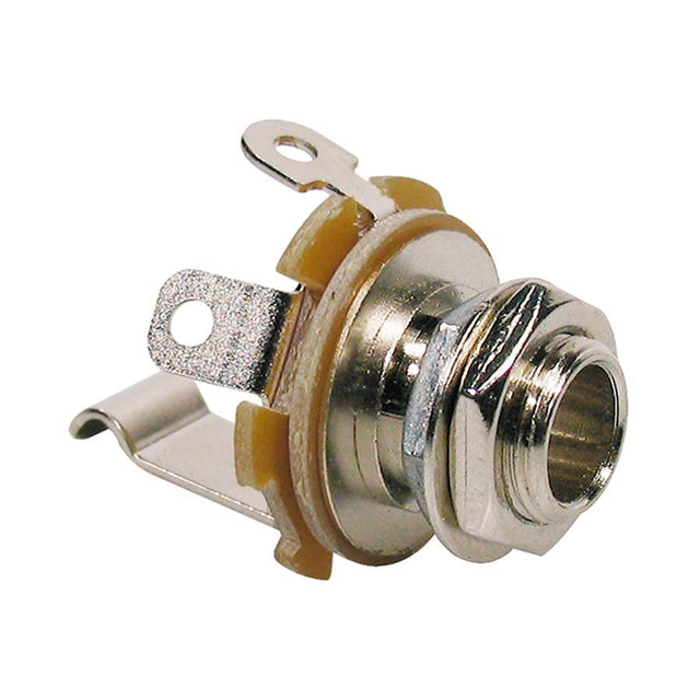 Boston SJ-2 chassis connector jack, 6,3mm, 2-pole, M9,chrome