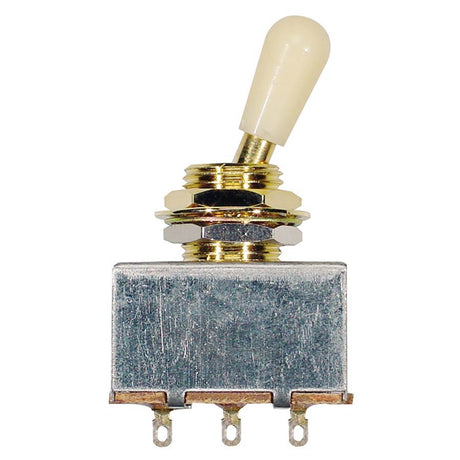 Boston SW-5-GI toggle switch 3-way, block shape, ivory knob, gold