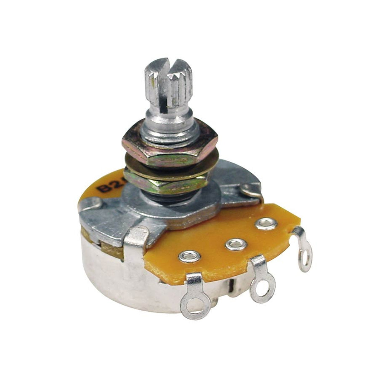 Ultra PM-1250-A 250K audio volume potentiometers, 6 pcs, 10mm. bushing, M8x0,75 thread, made in Korea