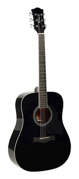 Richwood RD-12-BK Artist Series Dreadnought Akoestische Gitaarset Zwart met Capo, Stemapparaat en Tas