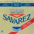 Savarez 500-CR snaren set classic, New Cristal trebles, silverwound Corum basses, normal tension