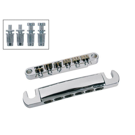 Boston BT-168-C brug and tailpiece set, 12-snarig, chroom, met studs