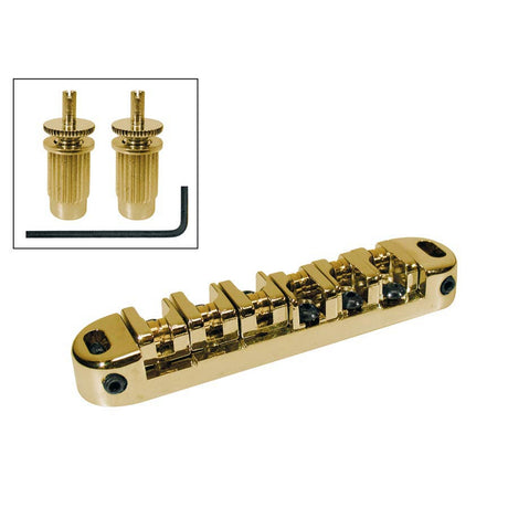 Boston B-200-G brug voor e-gitaar, roller bridge model, goud, met studs