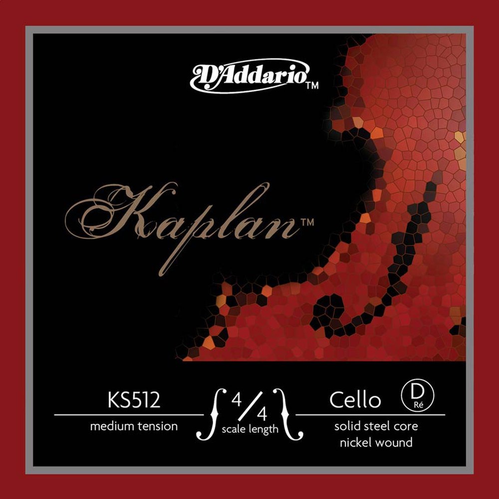 D'Addario KS512-44M cello string D-2, nickel wound on solid steel core