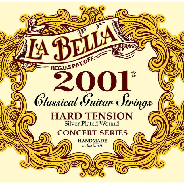 La Bella L-2001H snaren set classic, professional, clear nylon trebles & silverplated basses, hard tension