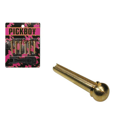 Pickboy BP-150 bridge pins, with extractor, 6-pack, brass