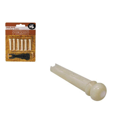 Pickboy BP-150-BN bridge pins, with extractor, 6-pack, bone