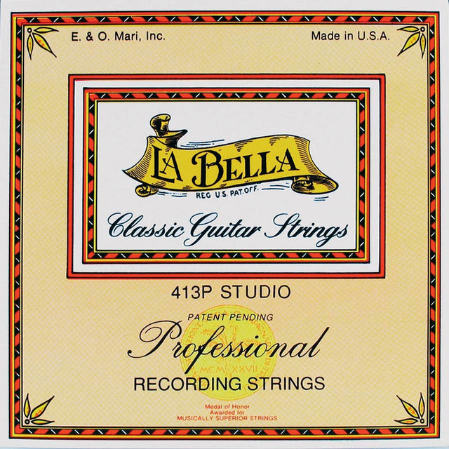 La Bella L-413P snaren set classic, studio, clear nylon trebles & gold polished basses