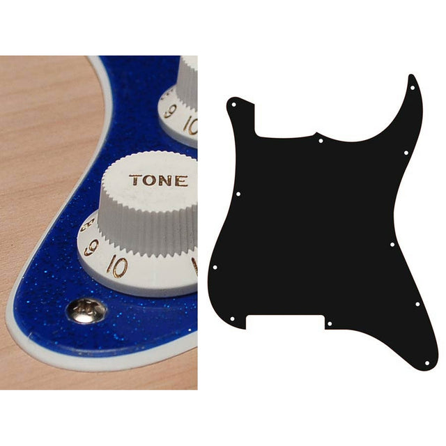 Boston ST-200-SBU pickguard, Stallion, no holes only screw holes , 2 ply, sparkling blue