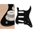 Boston ST-113-BM pickguard, Stallion, standard, SSS, 3 pot holes, 3-5 switch, 1 ply, black matt