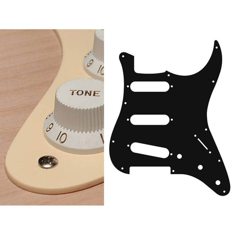 Boston ST-113-C pickguard, Stallion, standard, SSS, 3 pot holes, 3-5 switch, 1 ply, cream