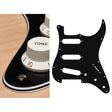 Boston ST-413-B pickguard, Stallion, standard, SSS, 3 pot holes, 3-5 switch, 4 ply, black