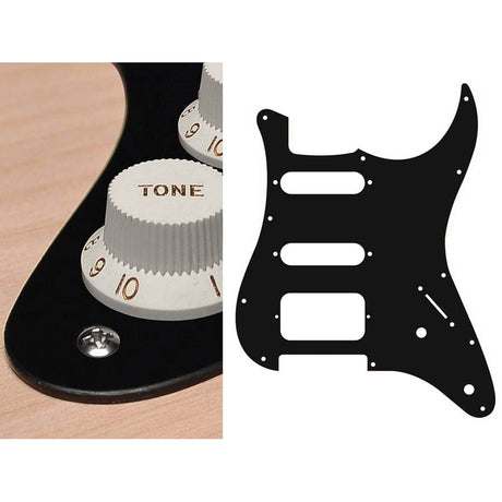 Boston ST-122-BM pickguard, Stallion, SSH, 2 pot holes, 3-5 switch, 1 ply, black matt