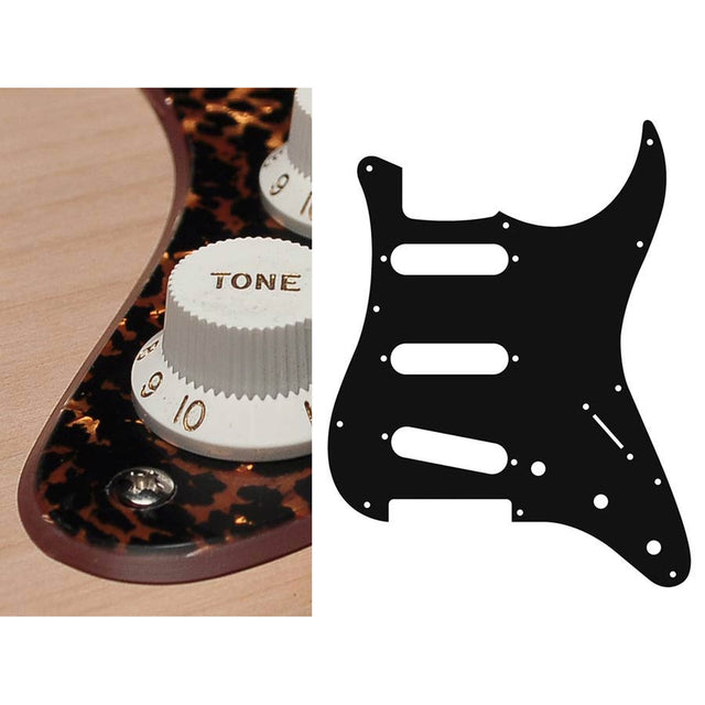 Boston ST-213-RBP pickguard, Stallion, standard, SSS, 3 pot holes, 3-5 switch, 2 ply, tiger brown pearl