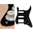 Boston ST-123-BM pickguard, Stallion, SSH, 3 pot holes, 3-5 switch, 1 ply, black matt