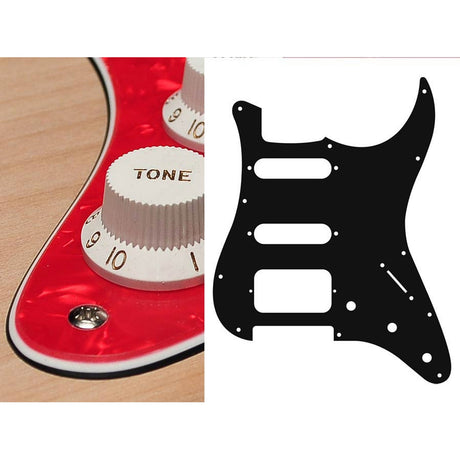 Boston ST-323-PR pickguard, Stallion, SSH, 3 pot holes, 3-5 switch, 3 ply, pearl red