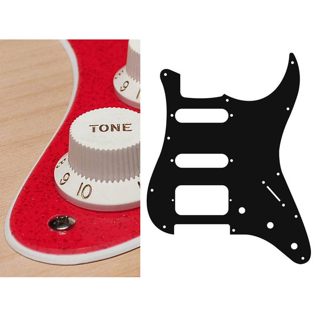 Boston ST-223-SRD pickguard, Stallion, SSH, 3 pot holes, 3-5 switch, 2 ply, sparkling red