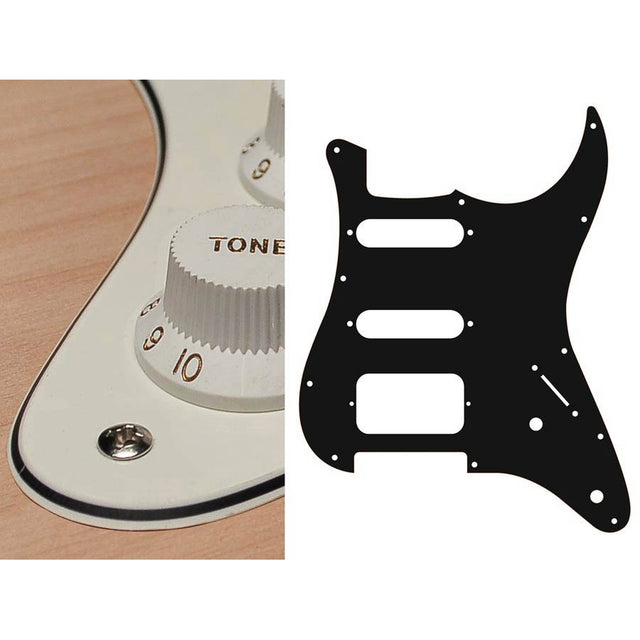 Boston ST-322-VW pickguard, Stallion, SSH, 2 pot holes, 3-5 switch, 3 ply, vintage white