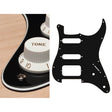 Boston ST-322-B pickguard, Stallion, SSH, 2 pot holes, 3-5 switch, 3 ply, black