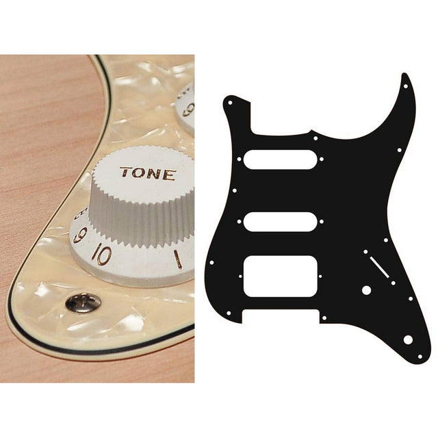 Boston ST-322-PC pickguard, Stallion, SSH, 2 pot holes, 3-5 switch, 3 ply, pearl cream