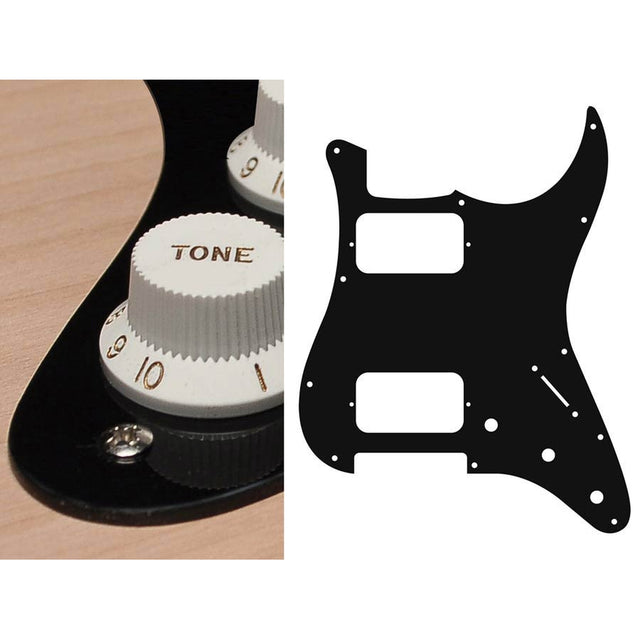 Boston ST-133-B pickguard, Stallion, HH, 3 pot holes, 3-5 switch, 1 ply, black