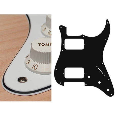 Boston ST-333-W pickguard, Stallion, HH, 3 pot holes, 3-5 switch, 3 ply, white