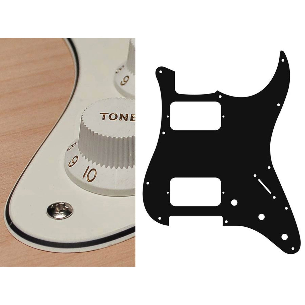 Boston ST-333-VW pickguard, Stallion, HH, 3 pot holes, 3-5 switch, 3 ply, vintage white