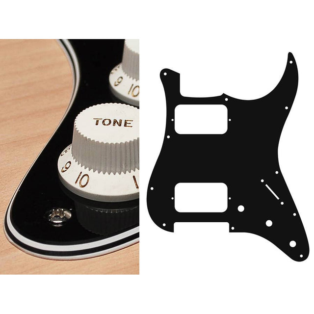 Boston ST-433-B pickguard, Stallion, HH, 3 pot holes, 3-5 switch, 4 ply, black